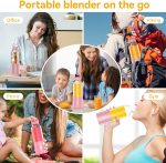 Portable Blender, Blender for Shakes and Smoothies, Personal Blender, USB Rechargeable 14 Oz Mini Blender With for Traveling, Outdoor, Gym, Office - Image 4